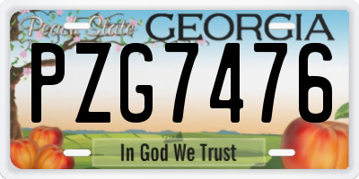GA license plate PZG7476