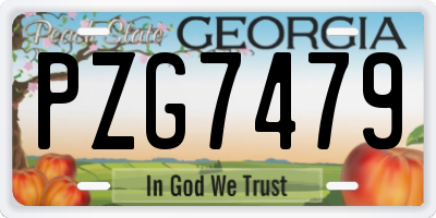 GA license plate PZG7479