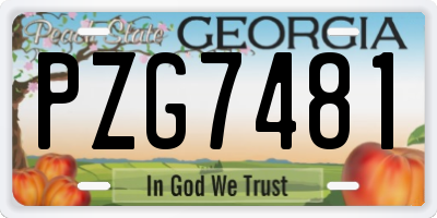 GA license plate PZG7481