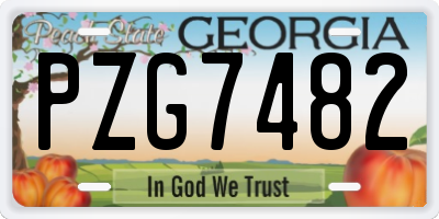 GA license plate PZG7482