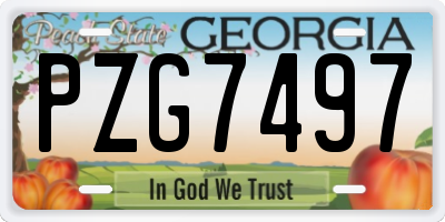 GA license plate PZG7497