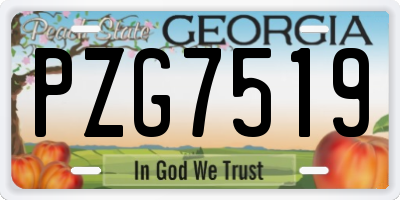 GA license plate PZG7519