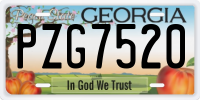GA license plate PZG7520
