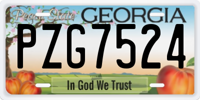 GA license plate PZG7524