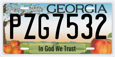 GA license plate PZG7532