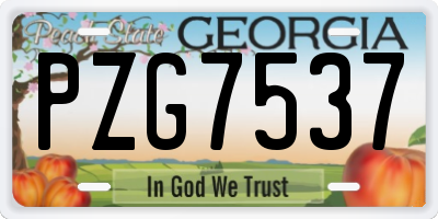 GA license plate PZG7537
