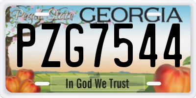 GA license plate PZG7544