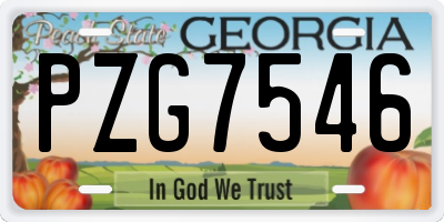 GA license plate PZG7546