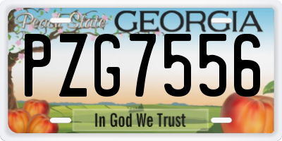 GA license plate PZG7556