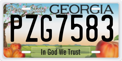 GA license plate PZG7583