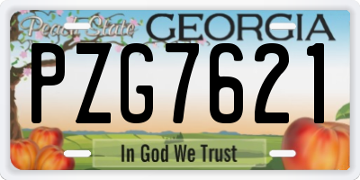 GA license plate PZG7621