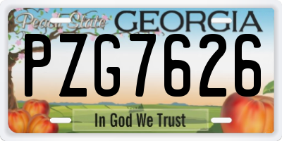 GA license plate PZG7626