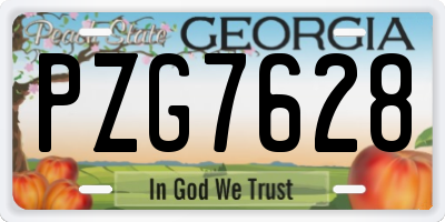 GA license plate PZG7628
