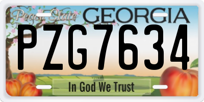 GA license plate PZG7634