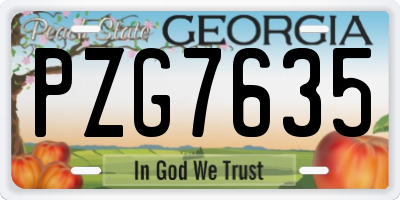 GA license plate PZG7635