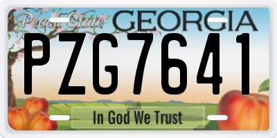 GA license plate PZG7641
