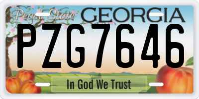 GA license plate PZG7646