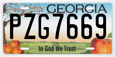 GA license plate PZG7669