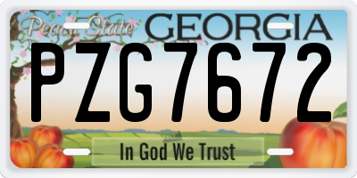 GA license plate PZG7672