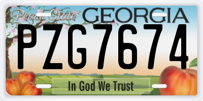 GA license plate PZG7674