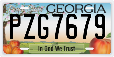 GA license plate PZG7679