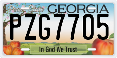 GA license plate PZG7705