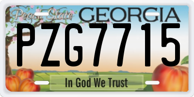 GA license plate PZG7715