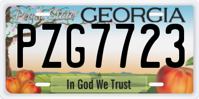 GA license plate PZG7723