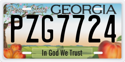 GA license plate PZG7724