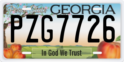 GA license plate PZG7726
