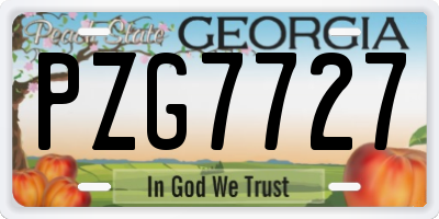 GA license plate PZG7727