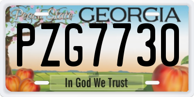 GA license plate PZG7730