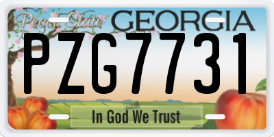 GA license plate PZG7731