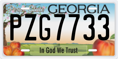 GA license plate PZG7733