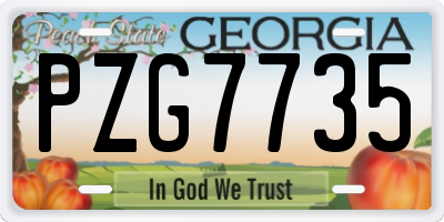 GA license plate PZG7735