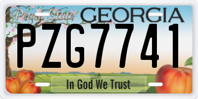 GA license plate PZG7741