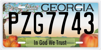 GA license plate PZG7743