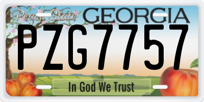 GA license plate PZG7757