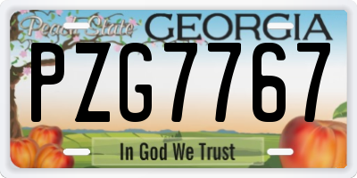 GA license plate PZG7767