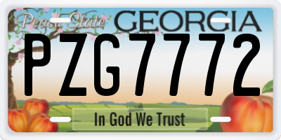 GA license plate PZG7772