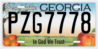 GA license plate PZG7778