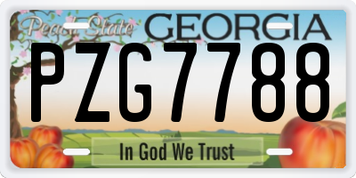 GA license plate PZG7788