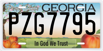 GA license plate PZG7795