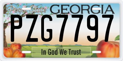 GA license plate PZG7797