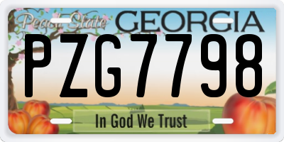 GA license plate PZG7798
