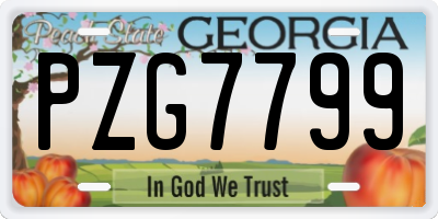 GA license plate PZG7799