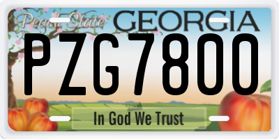 GA license plate PZG7800