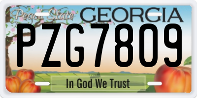 GA license plate PZG7809
