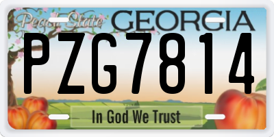 GA license plate PZG7814