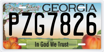 GA license plate PZG7826